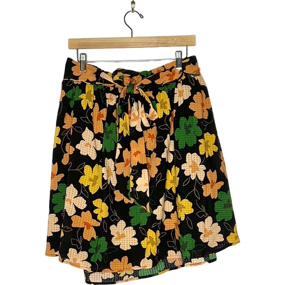 NWT Women's Who What Wear Wide Belt Bow Tie Skirt Hand Drawn Floral size 2X - Picture 3 of 7